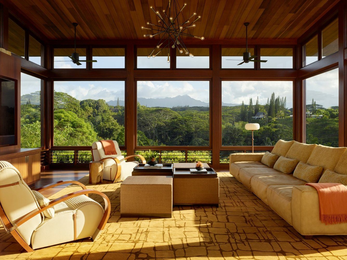 Kalihiwai Ranch Screening Room - Luxury Residential by Philpotts Interiors