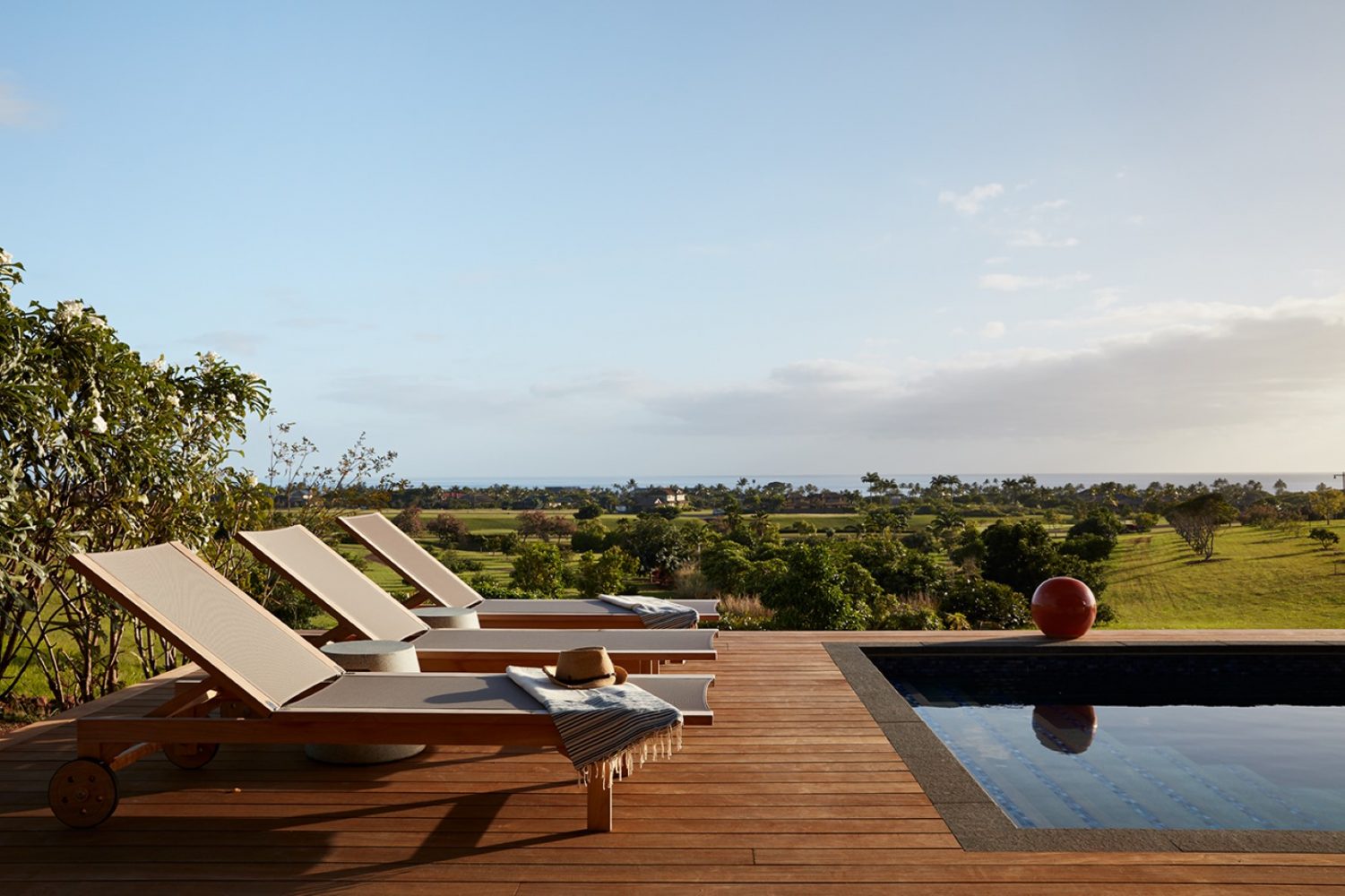 Hale Ike Mala Residence Pool Deck Seating by Philpotts Interiors